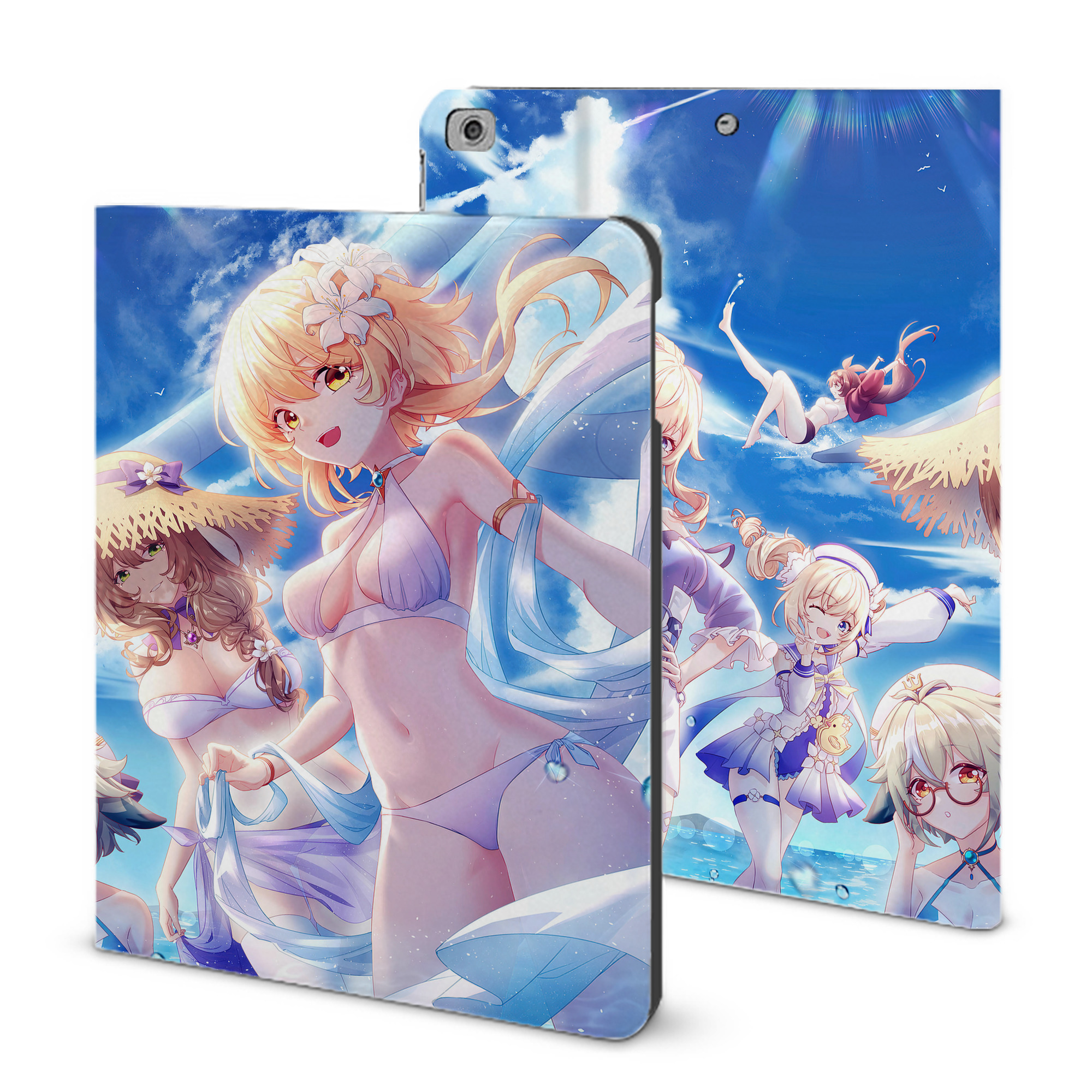 げんし神 genshin IPad ケース ブック型 PUレザー TPU 耐衝撃 軽量 薄型 ペン収納なし 全面保護 IPad 各モデル対応